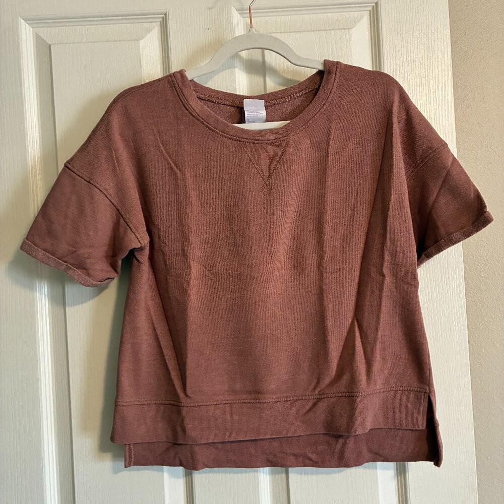 Stars Above fleece-lined tee in maude pink